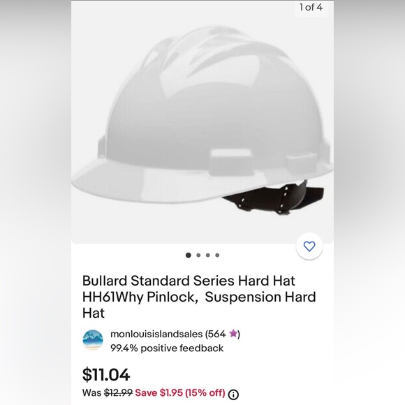 NWT 🚧 BULLARD Standard Series Hard Hat - Picture 1 of 5